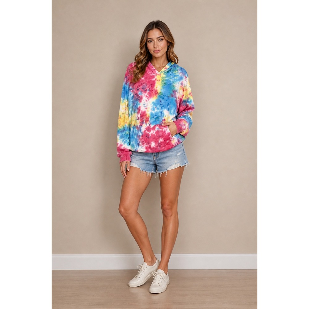 Blue Buttercup Large‎ Colorful Tie-Dye Hoodie